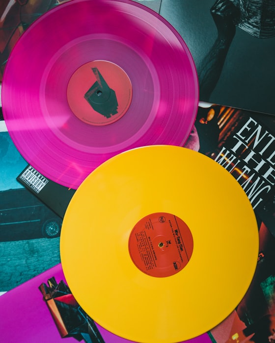 Coloured pressings, pair